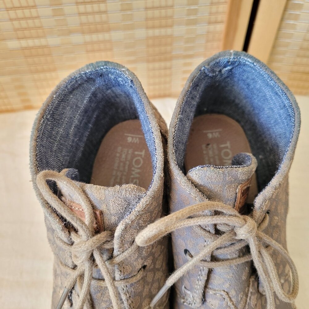 TOMS Cream Leopard Print Wedge Shoes - Picture 3 of 7